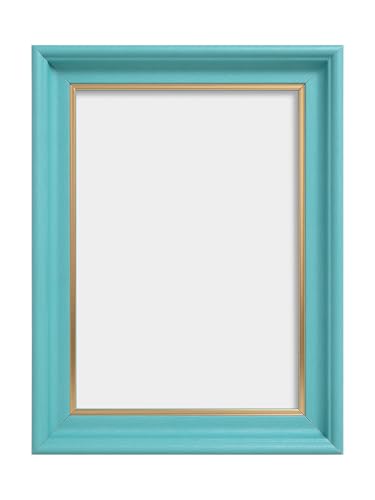 Image of GOLDEN PEACOCK Antique Turquoise Blue and Gold 5x7 Inch Photo Frame | Set of 1 Elegant Wall & Tabletop Picture Frame for Home Decor and Gifting