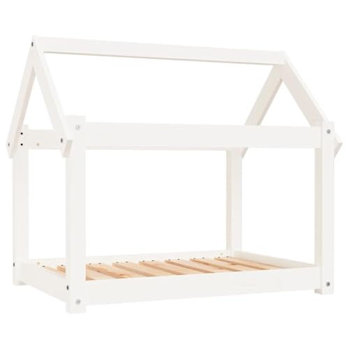 Lit pour chien en bois stable solution couchage surélevé pin massif blanc - 3