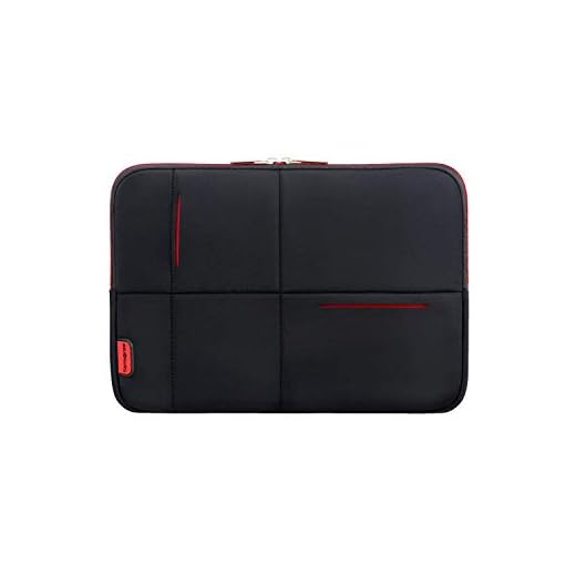 Samsonite Sleeve Airglow Laptop 13,3 tum, 33,5 x 25 x 5, svart/röd, 33.5 cm, Vagn för bärbar dator