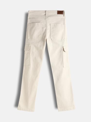 Image of Urbano Juniors Boy's Slim Fit Washed Denim Cargo Jeans with 6 Pockets Stretchable