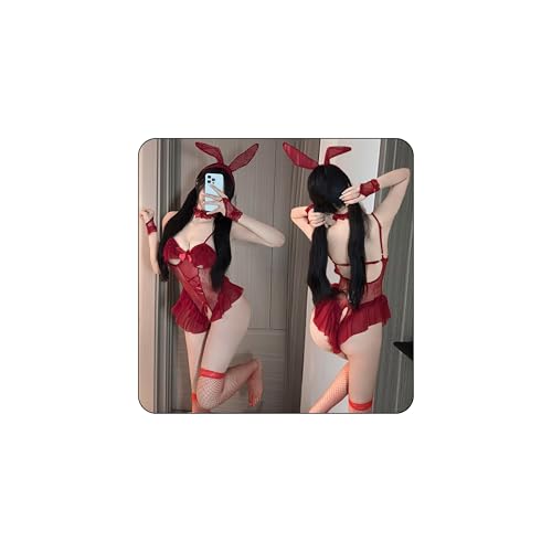 バニーガール レオタード セクシー コスプレ ホワイト シースルー うさぎ うさ耳 背中あき 過激 エッチ エロい バニー 衣装 下着 ランジェリー オープンクロッチ 尻尾付き かわいい レディース 袖なし ストッキング付き - 画像1