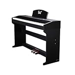 Glarry Digital Piano 88 Weighted Keys, 88 Key Keyboard Fully Weighted for Beginner, Full Size Electric Keyboard Piano with USB/MIDI, Record, LCD, 3 Pedals, Dual Stereo Speakers, Upright Stand (Black)