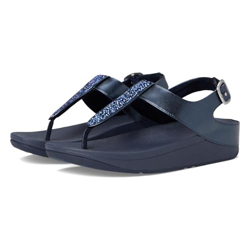 Image of FitFlop Womens Fino Crystal-Mix T-Strap Sandal