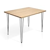 PEJECAR Mesa de Comedor Vértice de Madera y Patas de Hierro 120x80 cm
