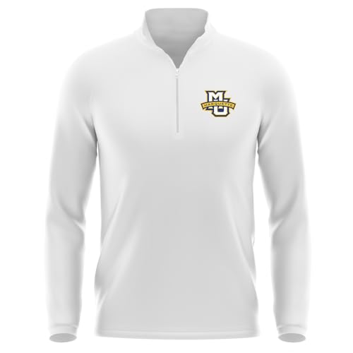 Campus Lab Marquette University Adult Mens Active Sport 1/4 Zip Pullover Left Chest Logo White Large