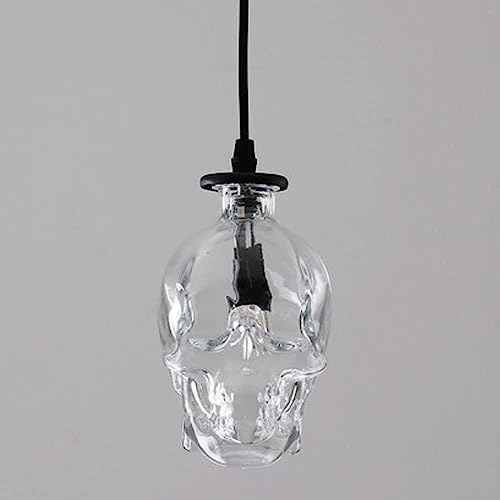 Lámpara de techo calavera negra H3TF5J de cristal gótico industrial para comedor