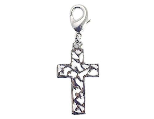 Pendentif en métal sans gemme motif croix lierre pour finitions épurées