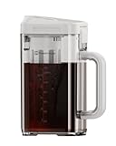 Maestri House Compact Cold Brew Coffee Maker, 40oz Iced Tea and Coffee Maker Brewer Space Saving Tritan Pitcher, 350 Mesh Filter, 100% Leak-Proof