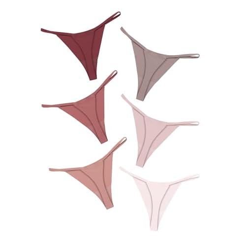 DEANGELMON G-string Thongs Women Panties No Show Thong Seamless Underwear Low Rise Comfortable Microfiber Workout Pack (6P3,XS)