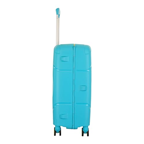 Image of American Tourister Polycarbonate Material Circurity Max 55 cm Small Hardside Cabin Suitcase with Xtrasecu 3-Point Locking System & Double Spinner 8 Wheels for Unisex - Scuba Blue