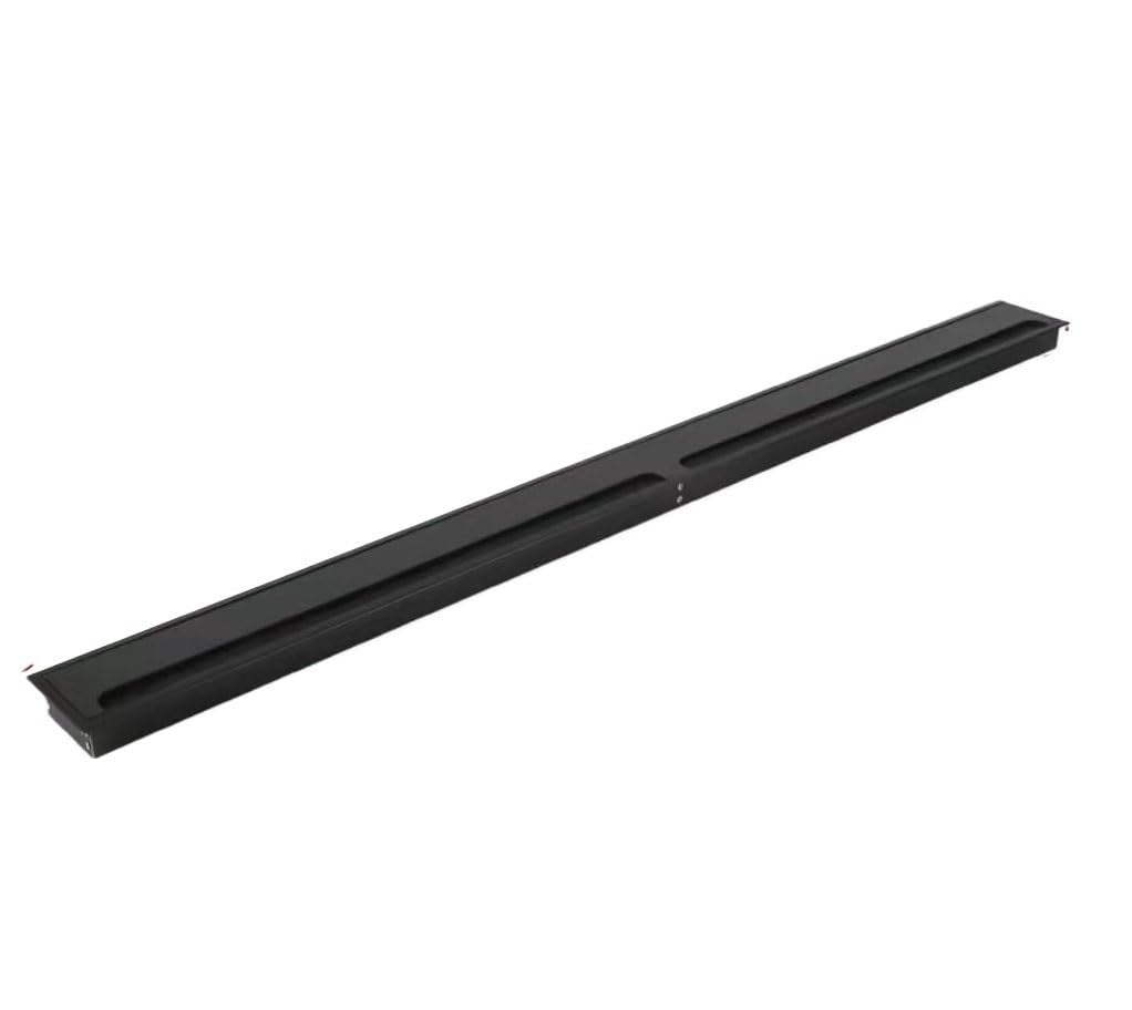 Desk Cable Grommets, Plug Hole Cover,Aluminum Alloy PC Rectangle Wire Grommet Office Table Outlet Port with Black Brush(Black,120x1000mm)