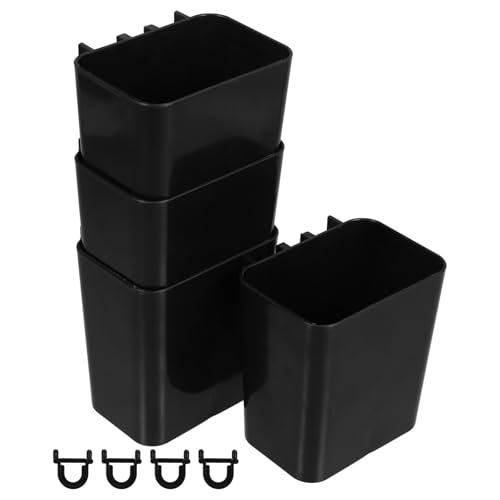 Panier pour panneau perforé : fini le désordre avec ce lot de 4 paniers noirs - 2