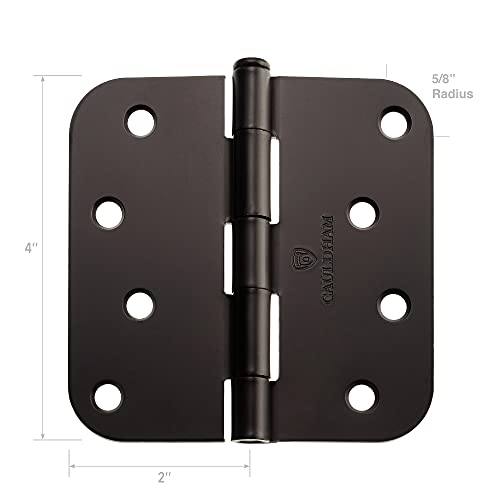 Cauldham (12 Pack) Heavy-Duty 4" Interior Door Hinges With 5/8" Radius Corners - Oil Rubbed Bronze #TOP2