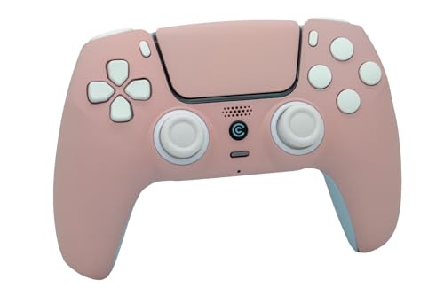 Image of Custom Controllerzz Custom Wireless Controller Compatible with PS5 - Multiple Designs Available (Baby Pink & White Inserts)