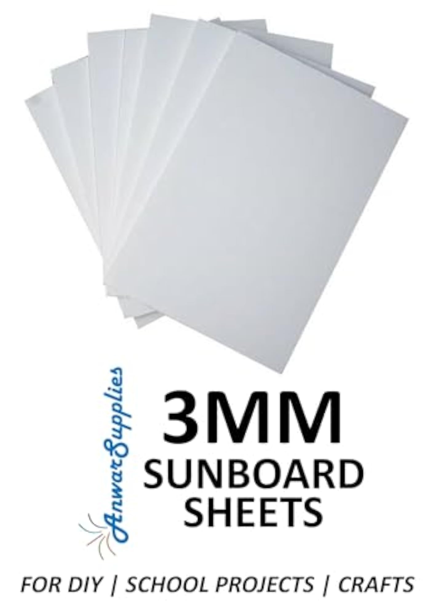 Sunboard 3mm A4 8x12 Pack of 5 Foam Board
