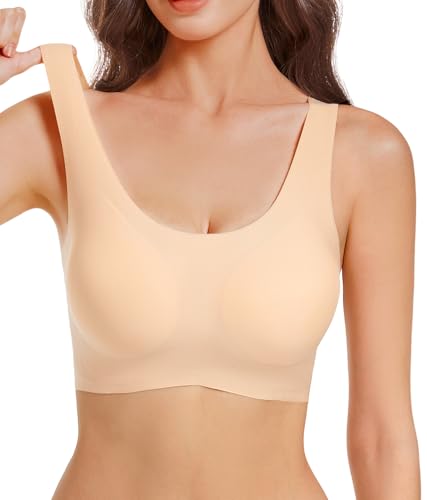 Bras for Women, Wireless Seamless No Underwire Comfort Bras,Full Coverage Everyday T-Shirt Bra