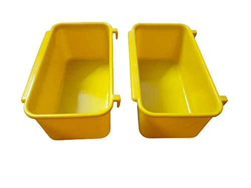 Pets Wizard Bird Cage Plastic Food Feeder Bowl/Rectangle Cups (Food & Water Feeder) (Set of 2, 500ml, Yellow Colour) (B092MVM1XD) Amazon Price History, Amazon Price Tracker