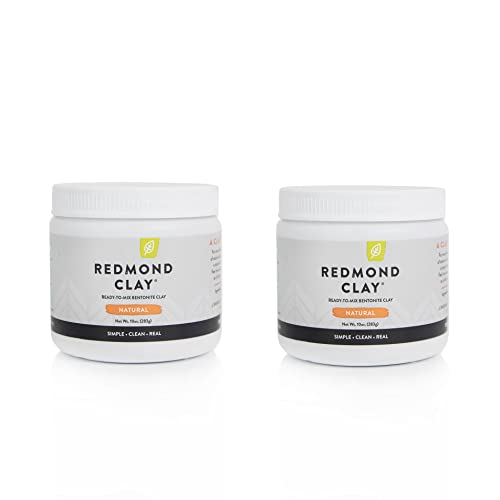 REDMOND Clay - Bentonite Clay of 1000 Uses, Soothing Facial Mask, 10 Ounce (2 Pack)