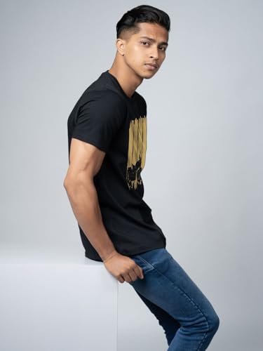 Image of T-Shirt for Men - 100% Cotton Ladakh Motorcycle Rider Half Sleeve Round Neck Graphic Print | Regular & Oversized Fit | 180 /220 GSM | S-5XL | Black, Navy Blue, Olive, Red, White