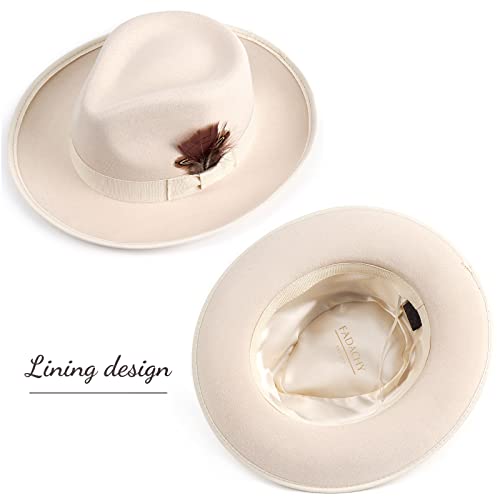 Wide Brim Fedora Hat - Felt Unisex Cotton Blend Adjustable wide-felt-brim-fedora-600805.  main image 4