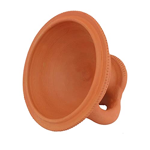 NRSON® Desi Handmade Natural Clay Dhoop Loban Dani/Dhuni Burner Holder/Pot Stand for Puja/Hawan/Dhuni [Shop/Office/Room] with Cow Dung Cakes/Gobar Upla [Medium Size 100% Pure Mitti]