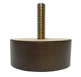1" Low Profile Short Walnut Round Cylinder Furniture Legs [5/16" Bolt] - Set of 4