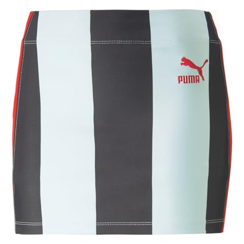 PUMA Womens X Striped Mini Skirt Casual Moisture Wicking - Blue