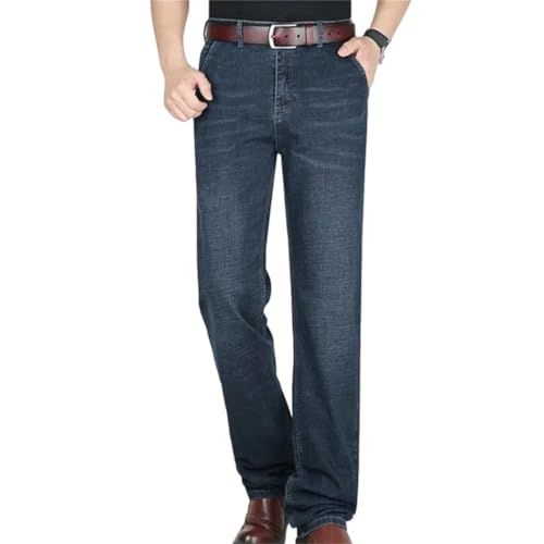 Men's Vintage Washed Loose-fit Jeans, Straight-Leg All-Season Loose-fit Wide-Leg Trousers