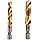 1/6Pcs Tap Drill Bit Set Hex Shank Titanium Plated HSS Screw Thread Bit, Compound Tap M3 M4 M5 M6 M8 M10 Hand Tools MINGPING (Color : 3Pcs Golden -1)