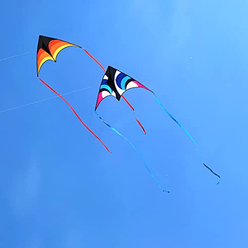 Kaiciuss Delta Kite for Kids & Adults Easy to Fly Large, Sing Line for Beginners, Easy Flying Kite for Boys & Girls with 4 Ribbon and 300 ft String Handle - Thumbnail 6