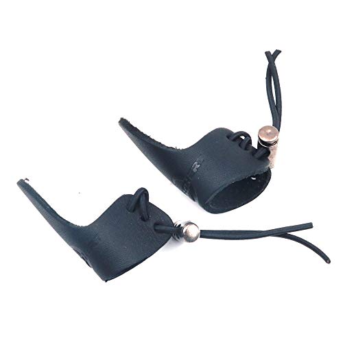 Namvo - Namvo 2 STK Bogenschießen Finger Tab Leder Daumen Ring Pfeil Finger Handschuh Finger Pad für die Jagd Langbogen Bogenschießen schwarz