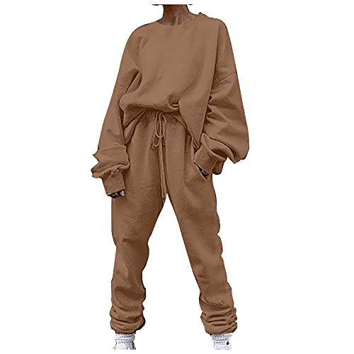 Ensemble Femme Le Printemps Costume Col Rond Style de Rue Top Et Pantalon Femme Chaude Comfy Manches Longues À Capuche Polyester Strass Plaine Club Kaki Cover