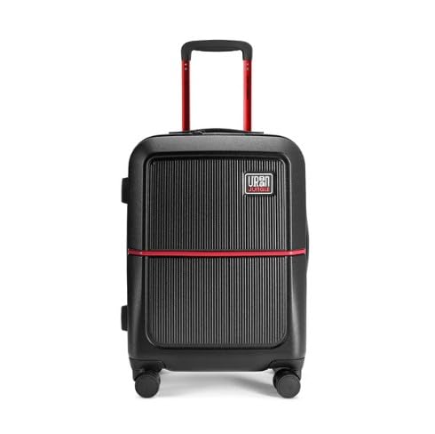 Urban Jungle Polycarbonate 360 Degree by Safari, Premium Cabin Trolley Bag, Small (55 Cm) Suitcase with USB Charging Socket, 8 Silent Wheel, Hardside Travelling Luggage for Both Unisex (Black)