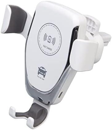 スマホホルダー 車 ワイヤレス充電 車載 Qi 高速充電 イド ワイヤレス 充電器 置くだけ充電 ホワイト