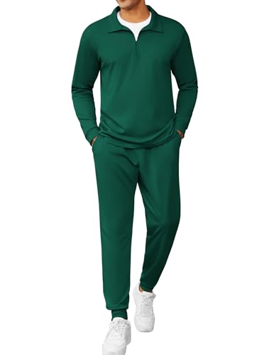 Survêtement 2 pièces homme COOFANDY ensemble jogging avec col zippé 1/4