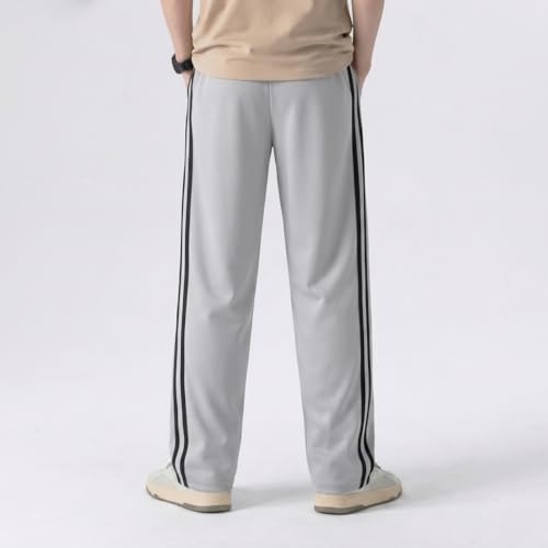 Image of Men's Lycra Loose Fit Track Pants | 4-Way Stretchable Side Stripe Joggers | Comfort Casual Relaxed Lower for Gym, Sports & Streetwear |