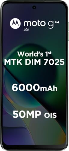 Image of Motorola g64 5G Smartphone (Mint Green, 12GB RAM, 256GB Storage) | 6.5 Inch Full HD+ LCD Display | MediaTek Dimensity 7025 5G Processor | 50MP OIS + 8MP Dual Rear Camera | 6000mAh Battery