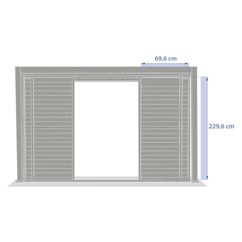 Persienne coulissante pour pergola bioclimatique Evora 13 côté 27 x Hespéride - vue 2