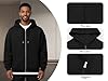 Oyamiki Mens Zip Up Hoodies Classic Plain Hooded Black Sweatshirt Long Sleeve Fleece Loose Fit Oversized Warm Hoodie Fall Trendy XXL #4