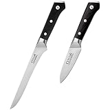 Cutluxe Boning Knife & Paring Knife Set– Forged High Carbon German Steel – Full Tang & Razor Sharp –