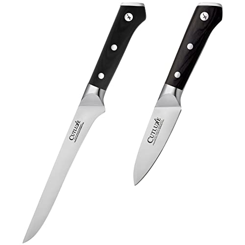 Cutluxe Boning Knife & Paring Knife Set– Forged High Carbon German Steel – Full Tang & Razor Sharp – Ergonomic Handle Design – Artisan Series #TOP24