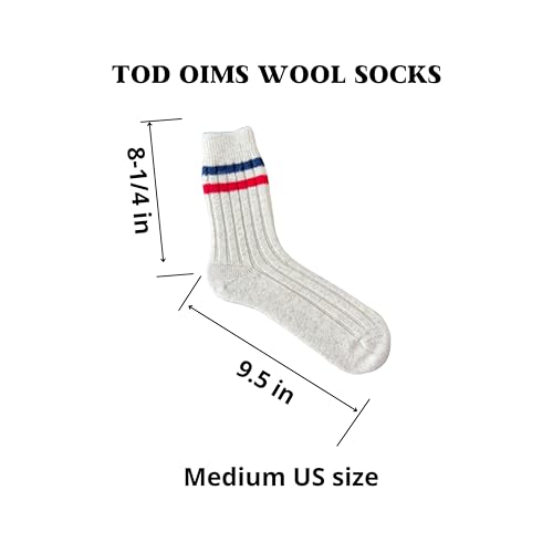 Image of 92% Merino Wool Socks Crew Cozy Heavyweight Home Travel Outdoor Super- Soft Socks, 100% Made in Mongolia