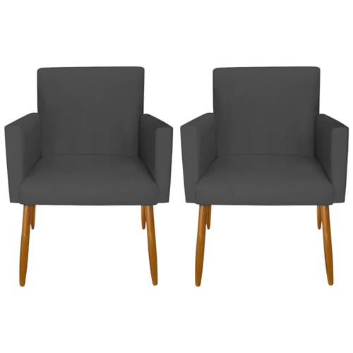 Kit 2 Poltronas Cadeira Decorativa para Sala de estar Cadeiras para Recepção Manicure Escritório Sal