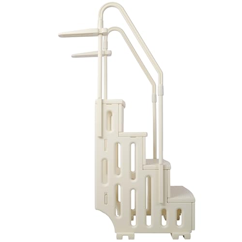 Escalera para piscina con 4 peldaños y barandales 78" miniatura 4
