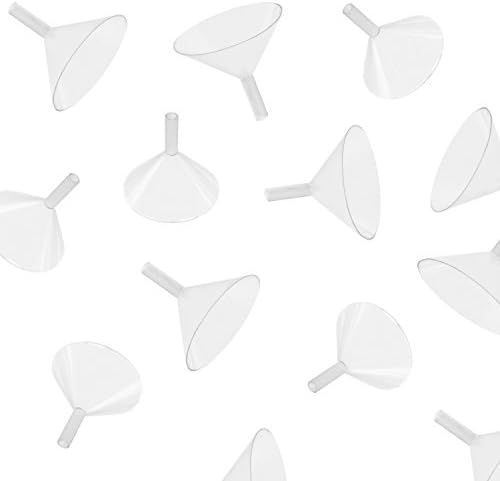 Super Z Outlet DIY Crafts Small Clear Plastic Mini Funnels for Bottle Filling, Perfumes, Essential Oils, Science Laboratory Chemicals, Arts & Crafts Supplies by (12 Pack)