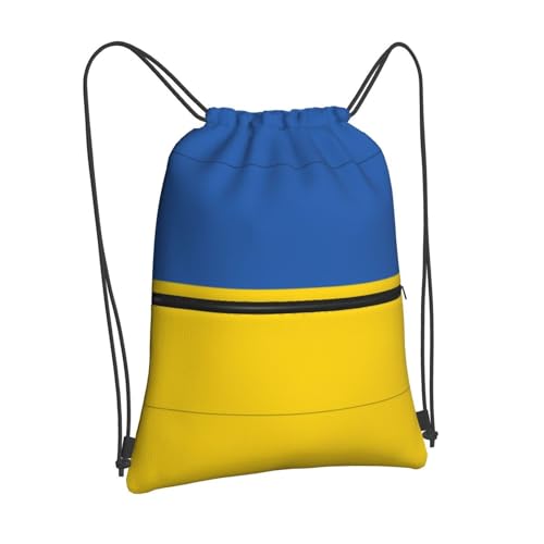 Flag of Ukraine Lightweight and Waterproof Drawstring Backpack - Perfect for Gym, Yoga, Travel, Beach, and Outdoor Activities for Men and Women2