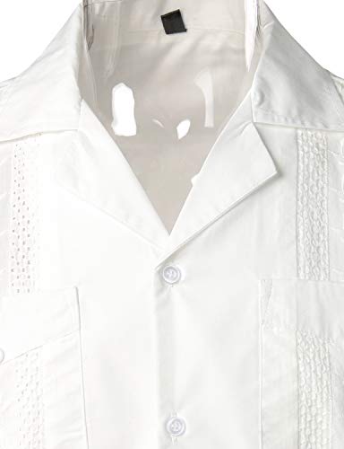 VATPAVE Mens Short Sleeve Button Down Cuban Guayabera Shirts3