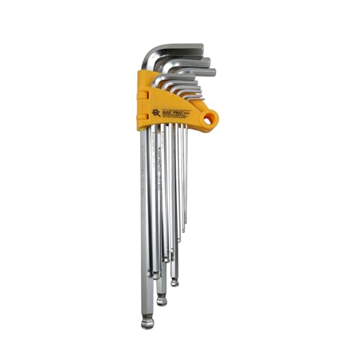 Image of MAF PRO Heavy Duty MHK11091 10PC Extra Long Hex Key Wrench Set 1.5-12mm Metric Sizes L-Key Set 10 Pieces