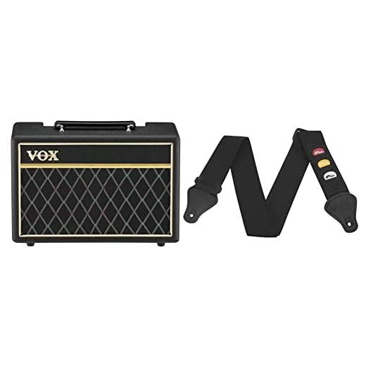 Vox Pathfinder 10 Bass - Amplificadores Combo & Tiger Correa de Guitarra con Soportes de púa, Estándar, Negro