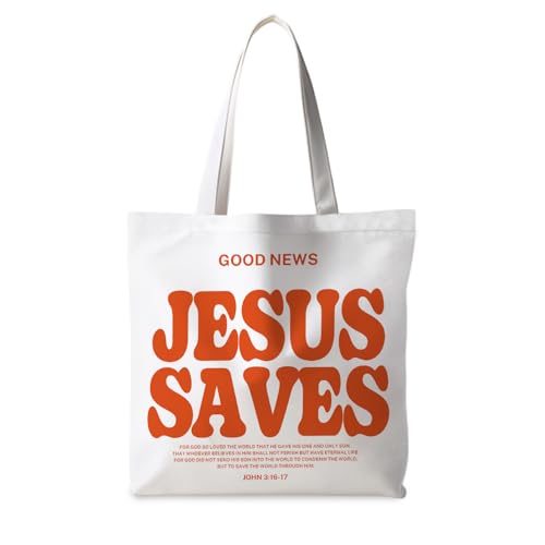 Christian Canvas Tote Bag with Good News Theme